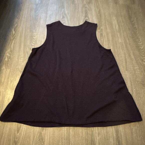 J. JILL Sleeveless Tank Top Tee Purple Houndstooth Rayon Polyester Slits XL - Picture 7 of 7